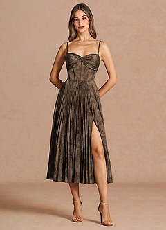 Midi jurk Vesper Kahvi Ruskea image4