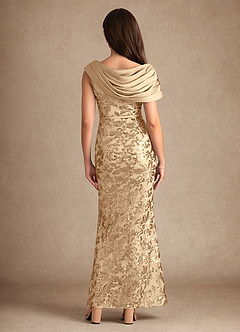 Azazie Marion Mother of the Bride Dresses Champagne Mermaid Sequins Dress image2