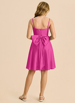 Azazie Bear Junior Fuchsia A-Line Sweetheart Neckline Stretch Satin Dress image2
