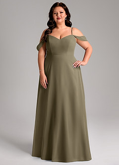 Azazie Marley Bridesmaid Dresses Willow Green A-Line Off the Shoulder Chiffon Convertible Dress image11