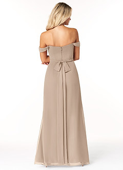 Azazie Joretta Bridesmaid Dresses Taupe A-Line Sweetheart Neckline Chiffon Convertible Dress image2
