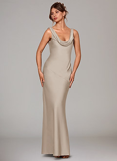 Azazie Rylina Bridesmaid Dresses Frost Mermaid Stretch Satin Dress image3