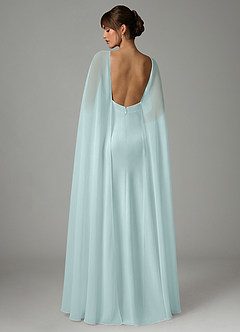 Azazie Stefania Abiti da Damigella Abito A-Line in Raso Elasticizzato Sea Glass image4