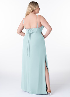 Azazie Mai Bridesmaid Dresses Mist Sheath Pleated Chiffon Dress image9