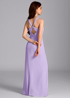 Azazie Mero Junior Lilac Mermaid Pleated Chiffon Dress image7