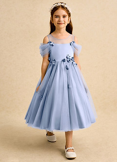Azazie Juni Robe Demoiselle D'honneur Fillette Robe Princesse en Tulle Plissée Eis image7