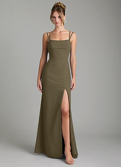 Azazie Egypt Bridesmaid Dresses Willow Green Sheath Sweetheart Neckline Chiffon Dress image1