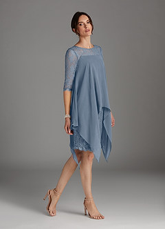 Azazie Flo Mother of the Bride Dresses Twilight A-Line Lace Chiffon Dress image3
