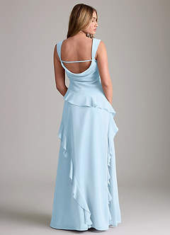 Azazie Sloane Bridesmaid Dresses Sky Blue A-Line Sweetheart Neckline Chiffon Dress image2