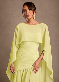 Azazie Flossie Mother of the Bride Dresses Lemon Sorbet A-Line Pleated Chiffon Dress image6