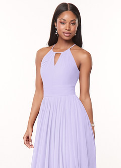 Azazie Cherish Bridesmaid Dresses Lilac A-Line Pleated Chiffon Dress image1
