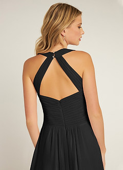 Azazie Claudia Bridesmaid Dresses Black A-Line Sweetheart Neckline Chiffon Dress image6