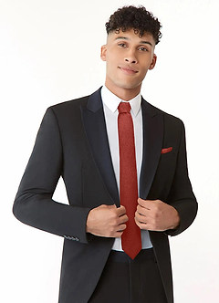 front Metallic Satin Wide Tie and Pocket Square Set