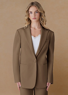 front Amelia Trufa Blazer extragrande de alto rendimiento con tejido refinado