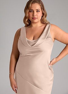 Azazie Rylina Bridesmaid Dresses English Rose Mermaid Stretch Satin Dress image11