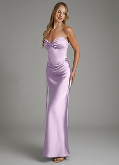 Azazie Natasha Brautjungfernkleider Meerjungfrau-Linie Korsett Stretch-Satin Kleid Frostiges Flieder image7