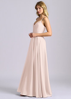 Azazie Truce Bridesmaid Dresses Blushing Pink A-Line Stretch Satin Dress image5