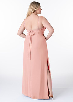Azazie Mai Bridesmaid Dresses Rosette Sheath Pleated Chiffon Dress image9