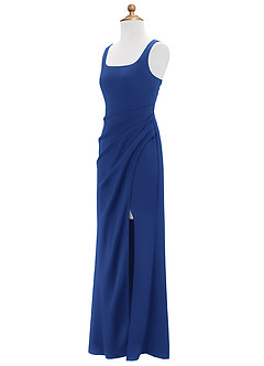 Azazie Mero Junior Royal Blue Mermaid Pleated Stretch Satin Dress image7
