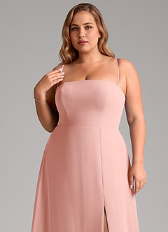 Azazie Wren Bridesmaid Dresses Rosette A-Line Side Slit Chiffon Convertible Dress image11