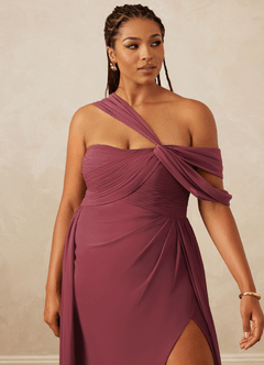 Christian Siriano Bridal for Azazie 1014 Bridesmaid Dresses Merlot A-Line Off the Shoulder Chiffon Dress image15