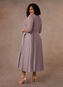 Azazie Maritza Kleider für die Brautmutter A-Linie Plissee Matte Satin Kleid Dämmerung image4