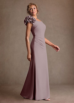 Azazie Gwynne Final Sale Cabernet Mermaid Off the Shoulder Stretch Crepe Dress image2
