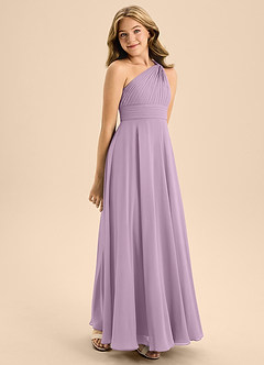 Azazie Charlize Junior Wisteria A-Line Pleated Chiffon Dress image5