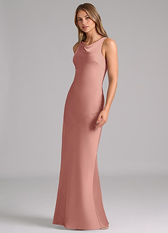 Azazie Allettie Bridesmaid Dresses Rosette Mermaid Stretch Satin Dress image4
