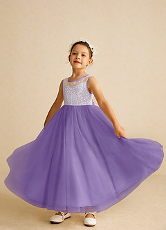 Azazie Tay Flower Girl Dresses Tahiti A-Line Sequins Tulle Dress image6