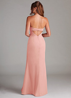 Azazie Leonis Vestidos de madrinha de casamento Vestir Roseta de Chiffon de Bainha com Sem alças image5