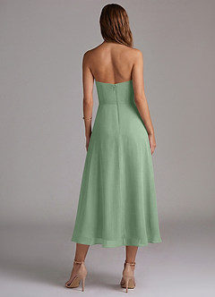 Azazie Wren Bridesmaid Dresses Matcha A-Line Strapless Chiffon Dress image2