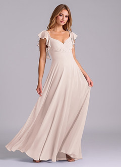 Azazie Leilani Bridesmaid Dresses Rose Petal A-Line Pleated Chiffon Dress image3