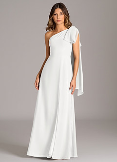 Azazie Tella Suknie dla druhen Linia A Jedno ramię Szyfon Do ziemi Sukienka image2