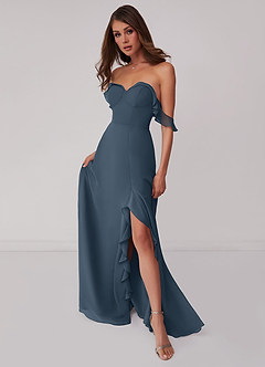 Barbie ♥ Azazie Bridesmaid Dresses Neptune A-Line Off the Shoulder Chiffon Convertible Dress image1