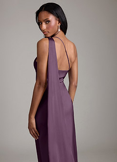 Azazie Galinda Suknie dla druhen Syrena Jedno ramię Satyna elastyczna Do ziemi Sukienka image2