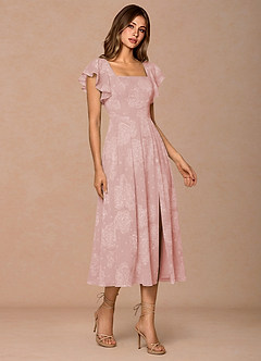 Talia Powder Pink Midi Dress image1