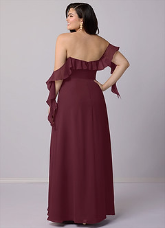 Barbie ♥ Azazie Bridesmaid Dresses Cabernet A-Line Off the Shoulder Chiffon Convertible Dress image12