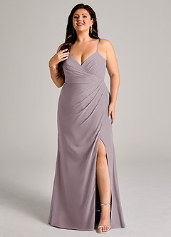 Azazie Maci Bridesmaid Dresses Dusk Sheath Pleated Chiffon Dress image8