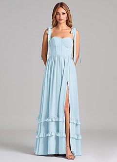 Azazie Anastacia Bridesmaid Dresses Sky Blue A-Line Sweetheart Neckline Chiffon Dress image6