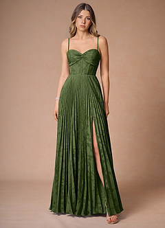 Akiko Olive Pleated Maxi Dress image5