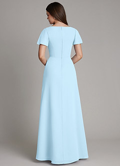 Azazie Kaya Bridesmaid Dresses Sky Blue A-Line Pleated Chiffon Dress image8