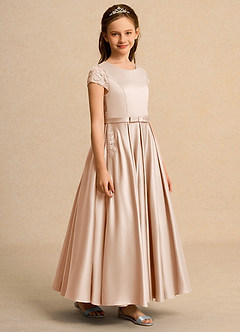 Azazie Bunny Junior Formal Sukienki dla dziewczynek sypiących kwiaty Suknia balowa Koronka Sznurówka Długość kostki Sukienka image5