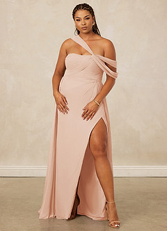 Christian Siriano Bridal for Azazie 1014 Brautjungfernkleider A-Linie Schulterfrei Chiffon Kleid Englisches Rosa image12