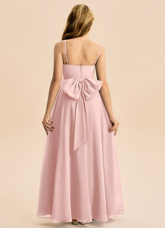 Azazie Bear Junior Powder Pink A-Line Pleated Chiffon Dress image2