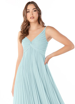 Azazie Raychelle Bridesmaid Dresses Sea Glass A-Line V-Neck Chiffon Dress image6