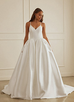 Christian Siriano Bridal for Azazie 2005 Wedding Dresses Basque Waist Crepe Back Satin and Mikado Ball Gown image2