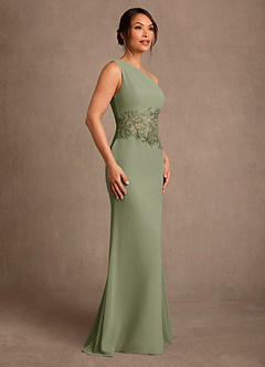 Azazie Kathie Mother of the Bride Dresses Pistachio Mermaid Lace Chiffon Dress image3