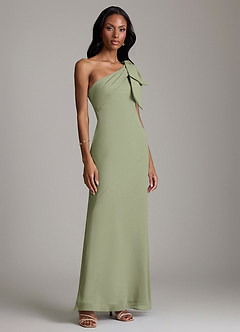 Azazie Yuanna Bridesmaid Dresses Pistachio Mermaid One Shoulder Chiffon Dress image4