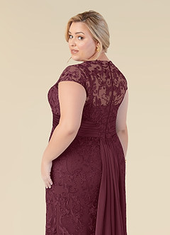 Azazie Jamila Kleider für die Brautmutter Meerjungfrau-Linie Spitze Kleid Cabernetrot image12
